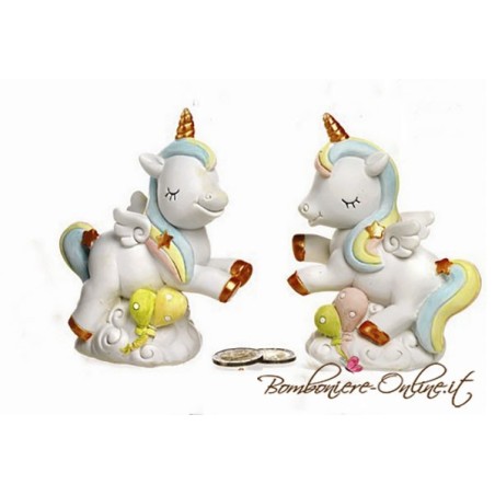 Salvadanaio con unicorno  collezione " Golden Unicorn"