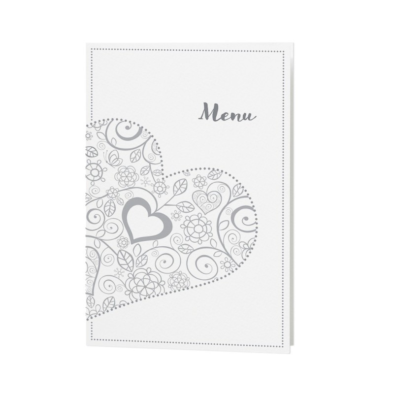 Partecipazione nozze con cuore e inserto bianco madreperlato - P726064-C7