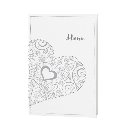 Partecipazione nozze con cuore e inserto bianco madreperlato - P726064-C7