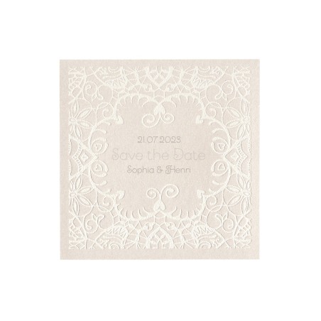 Set Partecipazione Matrimonio "Pizzo Deluxe" con menù, invito e segnaposto