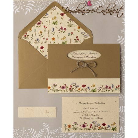 Partecipazione matrimonio fiori di campo