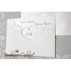 Partecipazione nozze originale finestra cuore