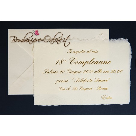 Invito 18 anni elegante in Carta a mano