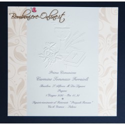 Invito Prima Comunione embossing azzurro - NCC00032-C13GR