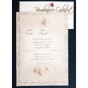 Partecipazione matrimonio rose di carta e pizzo