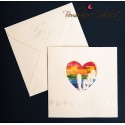 Partecipazione nozze civili cuore arcobaleno