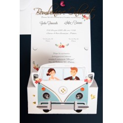 Partecipazione matrimonio pulmino vintage Wolkswagen T2