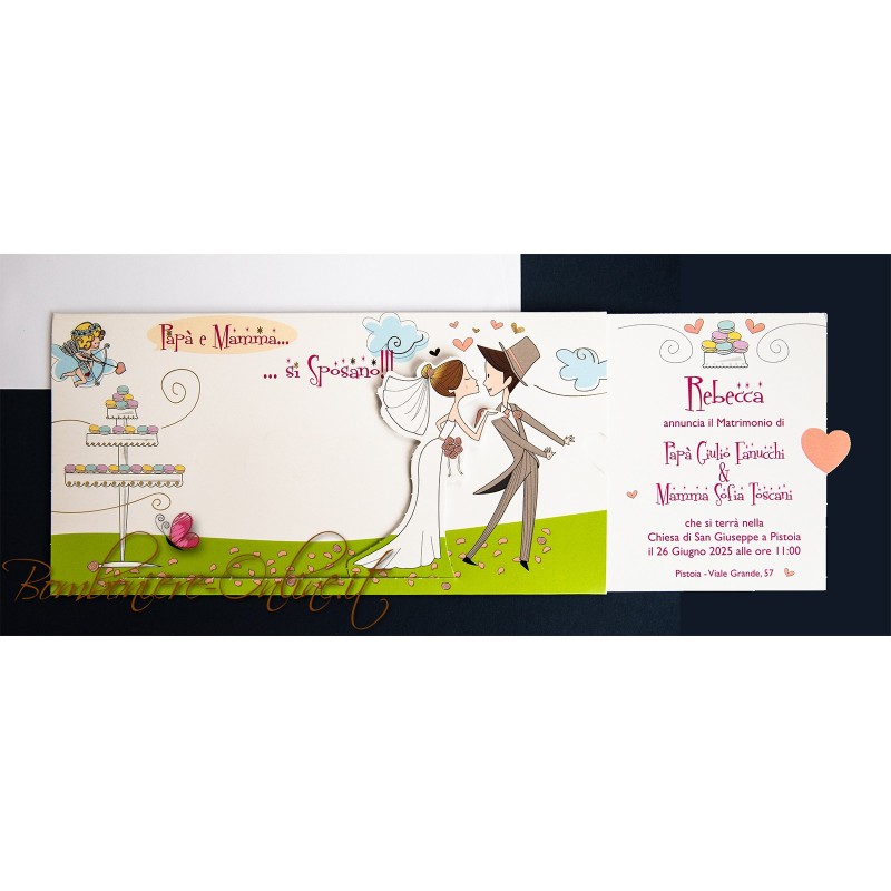 Partecipazione nozze Mamma e Papà con Cupido